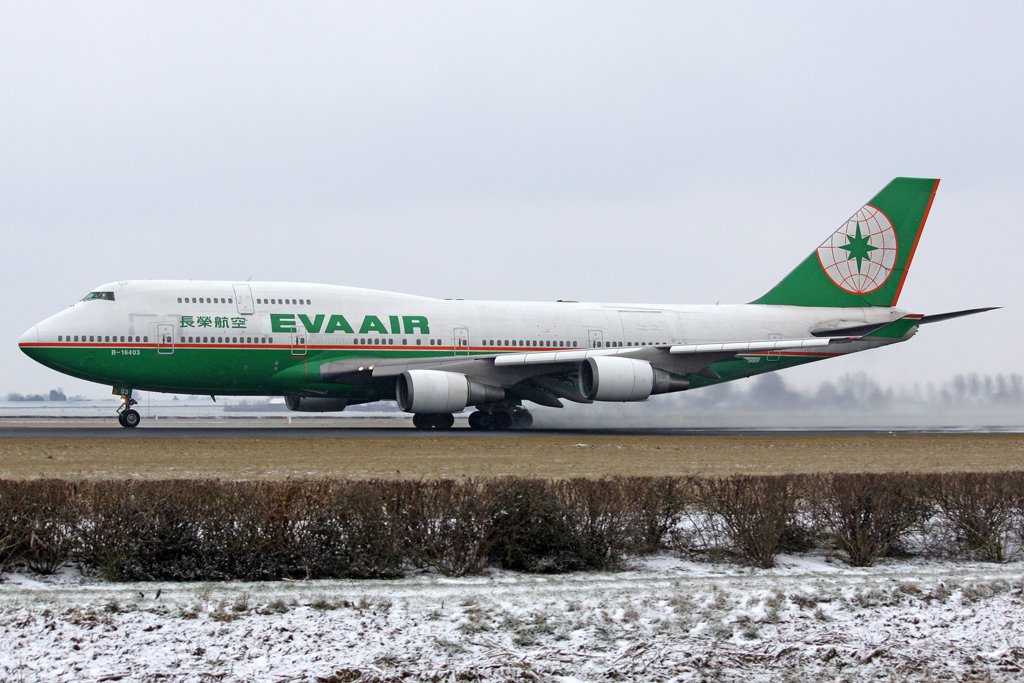 Eva Air Boeing 747-45E(M) B-16403 in Amsterdam am 14,02,10