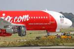 A 320-200 Thai-AirAsia Airbus A320-216 F-WWDF c/n 4019 mit offenen Triebwerk in Hamburg Finkenwerder am 04,09,09
