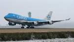 B 747-400 KLM747 in Amsterdam beim start auf der Bahn 36L am 14.02.2010