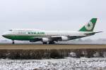 B 747-400 Eva Air Boeing 747-45E(M) B-16403 in Amsterdam am 14,02,10