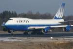 B 747-400 United Airlines B747 beim Backtrack in Hahn am 03.01.09