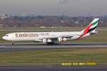 Emirates Airbus A340-313X A6-ERP in DUS am 17.01.2012