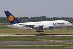 Lufthansa Airbus A380-841 D-AIMA in Dsseldorf am 03,06,10 