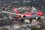 Santa Barbara Airlines Boeing 767-3Y0(ER) bei der Landung in Funchal kommend aus Caracas am 24.07.10  