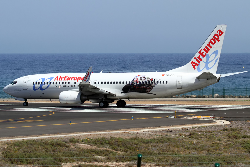 Air Europa Boeing B 737-800 Reg: EC-JNF aufgenommen in Lanzarote ACE.
