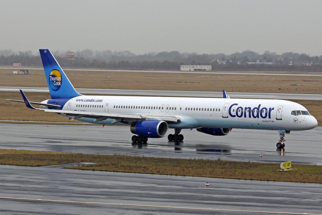 Condor Boeing 757-330 D-ABOF in Dsseldorf am 22,02,10