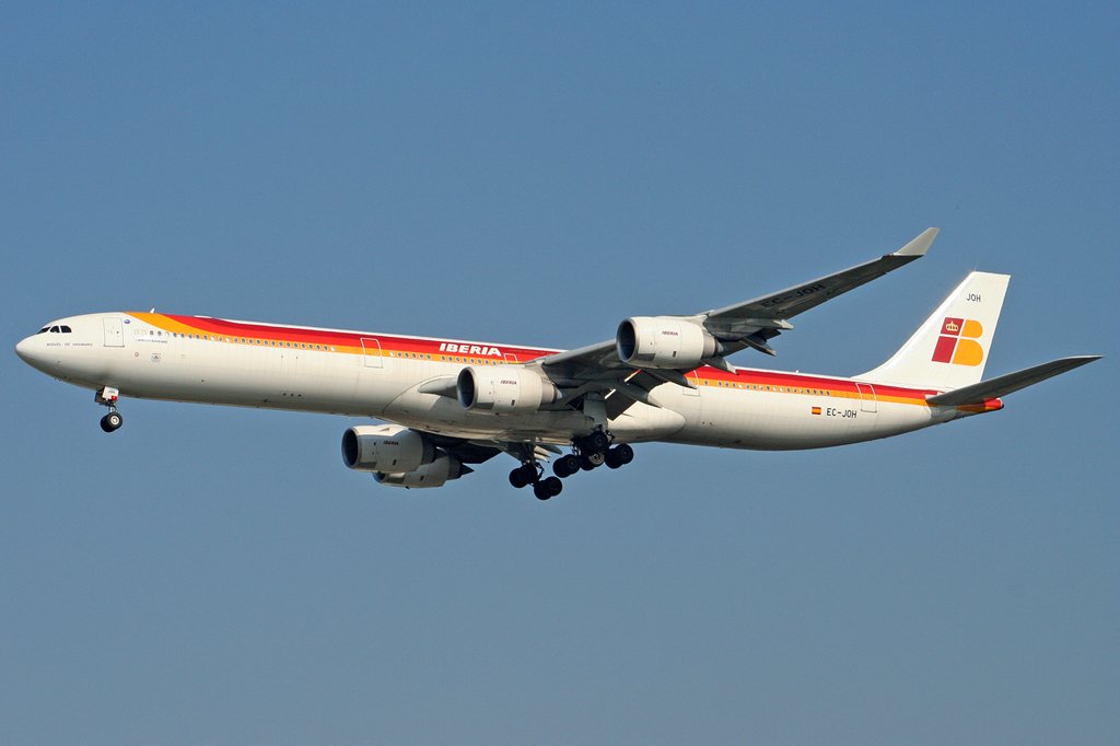 Iberia, A340-600, EC-JOH, in Frankfurt am 23,09,07
