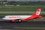 Die Air Berlin A319, D-ABGS am 16.04.2011 in Dsseldorf