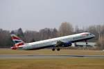 A321 der British Airways beim Start nach Heathrow. Meine erste A321 der BA im Fotoshooting.