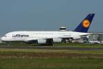 A 380-800/74685/d-aima-der-lufthansa-wartet-an-der D-AIMA der Lufthansa wartet an der 05R @ DUS auf die Starterlaubnis nach CGN am 03.06.2010