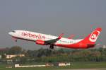 Air Berlin mit der 737-800 D-ABKA am 16.04.2011 in Dsseldorf