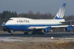 United Airlines B747 beim Backtrack in Hahn am 03.01.09