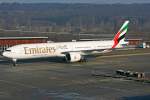 Emirates B773 aufgenommen am 04.01.2009 in Zrich.